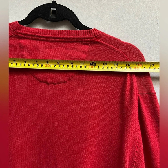 Brax Pima  cotton v neck red v neck sweater Sz M - Picture 11 of 12